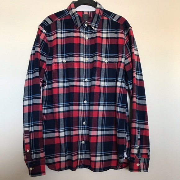 GAP Long Sleeve Button Front Plaid Flannel Medium - Picture 5 of 6